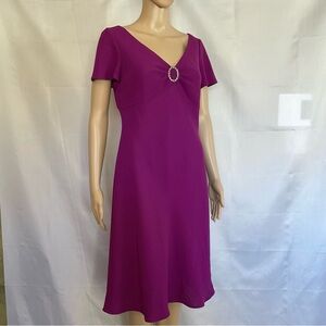 Vintage 90s Evan Picone Dark Magenta Sheath Midi Dress
